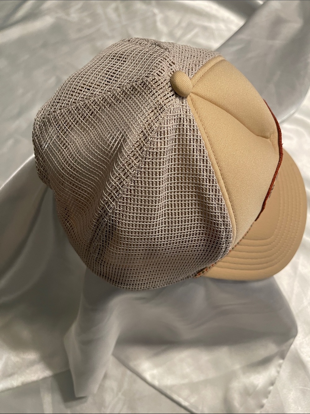 Simms Tan and Cream Trucker Hat with Patch Logo - Picture 3 of 8